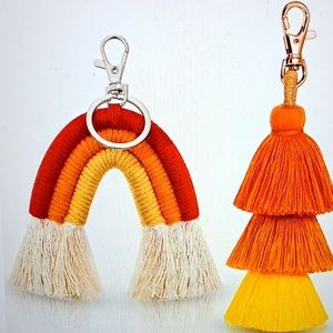 NWT Boho Rainbow and Tassel keychain/bag charm